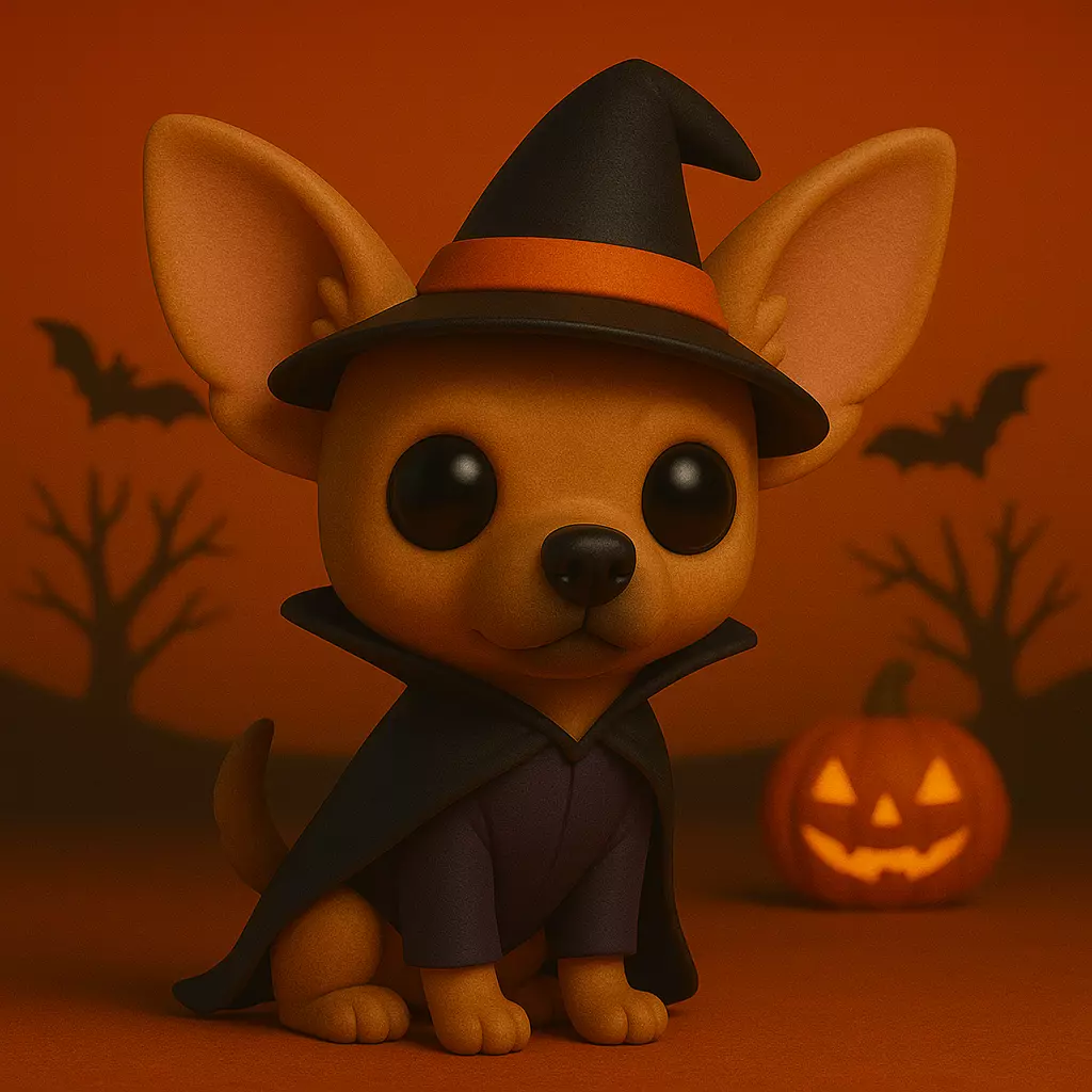 Chihuahua Hechicero de Halloween 3D print model_0