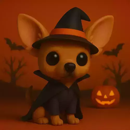 Chihuahua Hechicero de Halloween 3D print model Chihuahua Hechicero de Halloween 3D print model