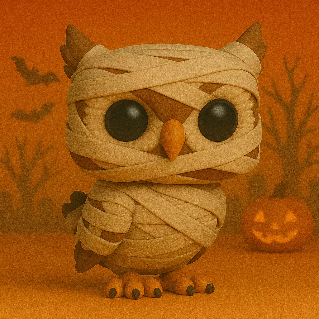 Buho Momia de Halloween POP STL 3D print model_0