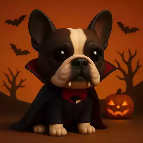 Bulldog Vampiro de Halloween 3D print model Bulldog Vampiro de Halloween 3D print model