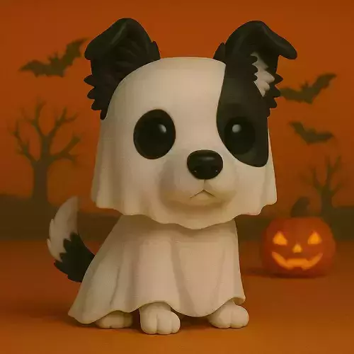 Border Collie Fantasma de Halloween POP STL 3D print model Border Collie Fantasma de Halloween POP STL 3D print model