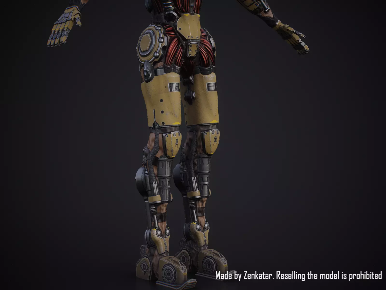 Sci-fi robot character with 4 color options Low-poly 3D model_25