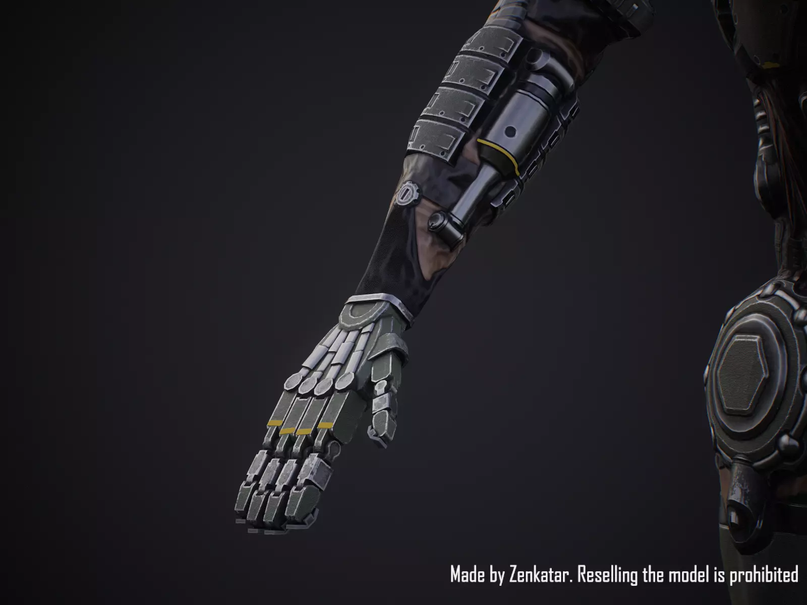 Sci-fi robot character with 4 color options Low-poly 3D model_23