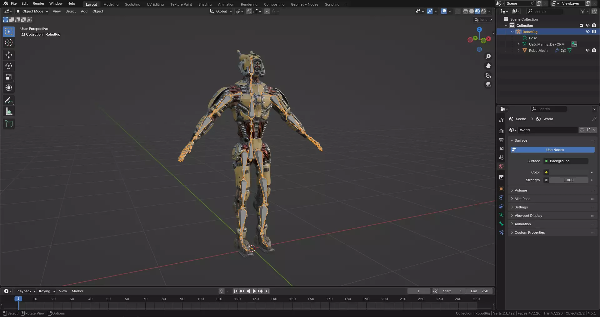 Sci-fi robot character with 4 color options Low-poly 3D model_44