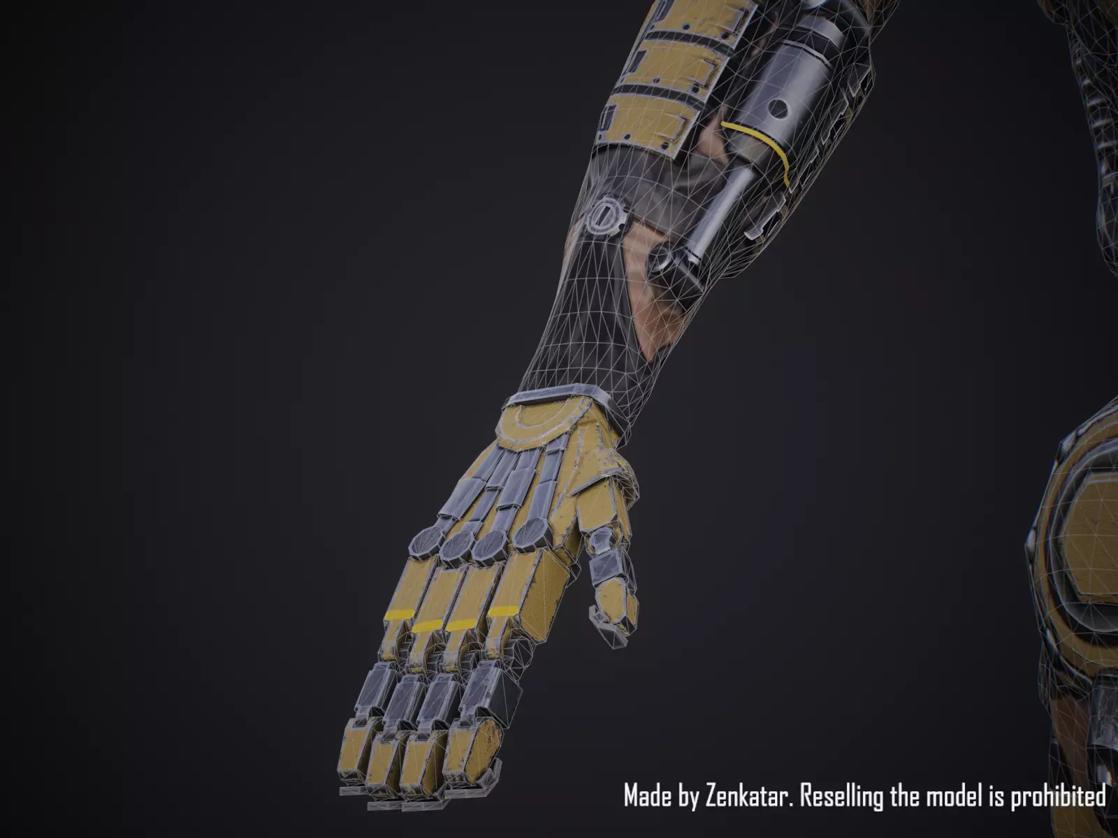 Sci-fi robot character with 4 color options Low-poly 3D model_33