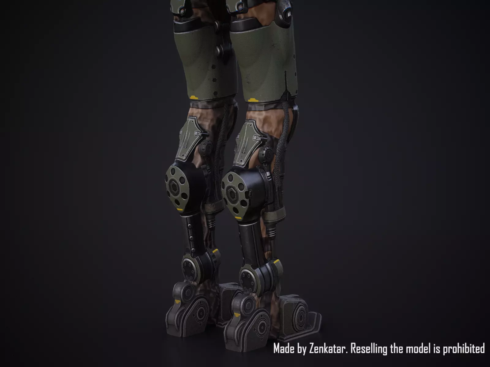 Sci-fi robot character with 4 color options Low-poly 3D model_21