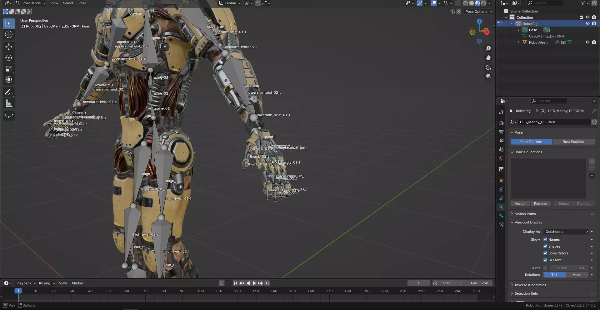 Sci-fi robot character with 4 color options Low-poly 3D model_40