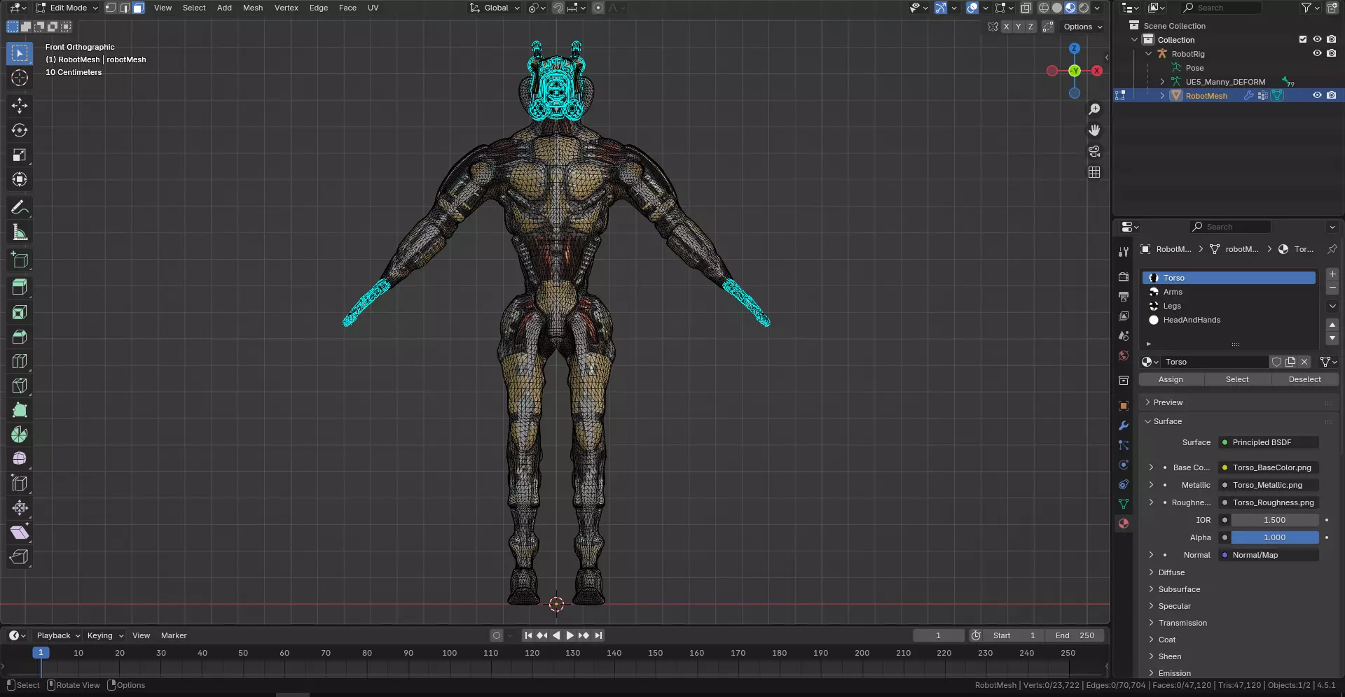 Sci-fi robot character with 4 color options Low-poly 3D model_38