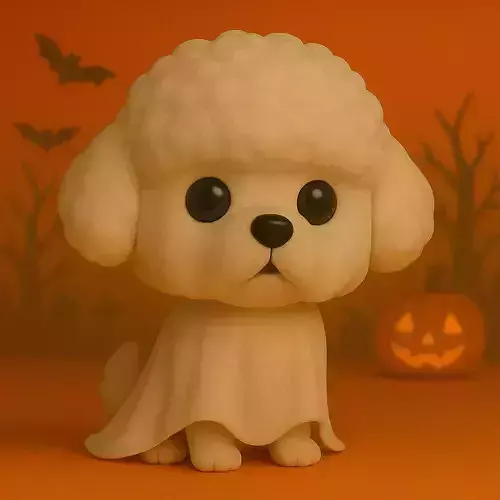 Bichon Fantasma de Halloween POP STL 3D print model Bichon Fantasma de Halloween POP STL 3D print model