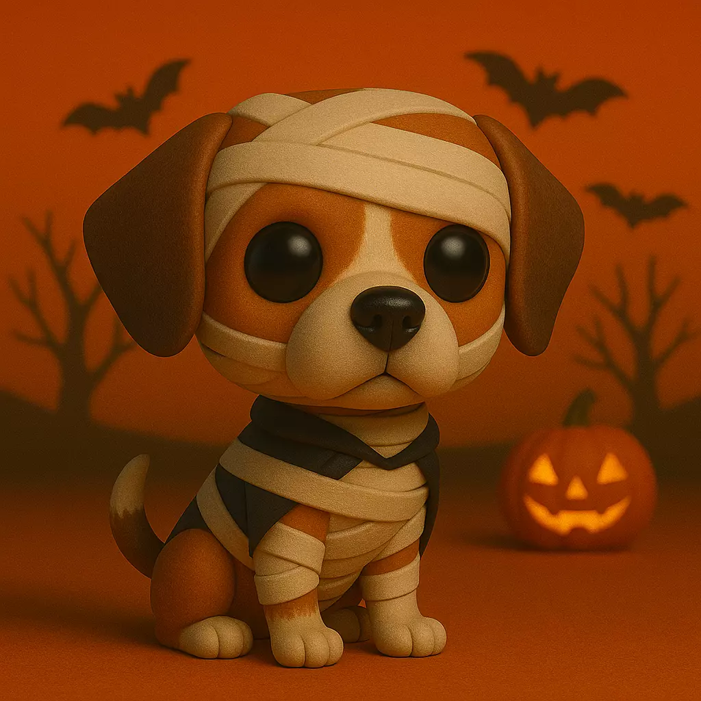 Beagle Momia de Halloween 3D print model_0