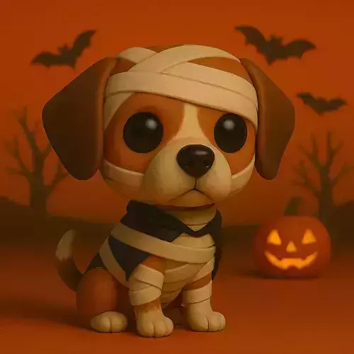 Beagle Momia de Halloween 3D print model Beagle Momia de Halloween 3D print model