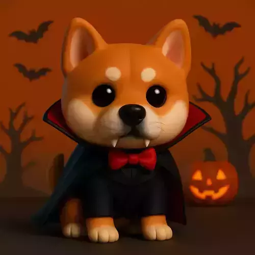 Akita Inu Vampiro de Halloween POP STL 3D print model Akita Inu Vampiro de Halloween POP STL 3D print model