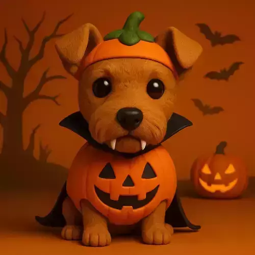 Airedale Terrier Calabaza de Halloween POP STL 3D print model Airedale Terrier Calabaza de Halloween POP STL 3D print model