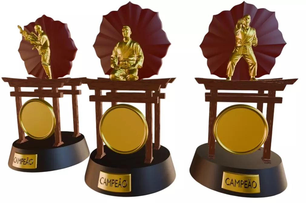 3D Karate Trophy Kit  Print the Win 3D print model_0