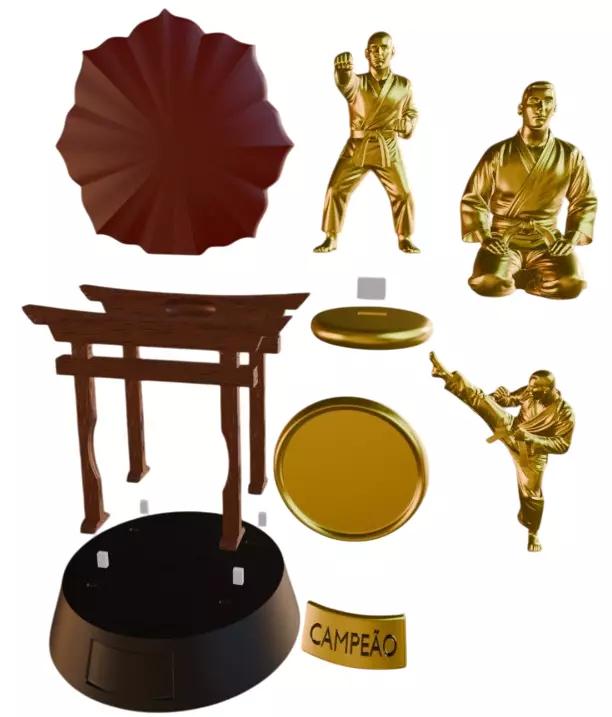 3D Karate Trophy Kit  Print the Win 3D print model_2