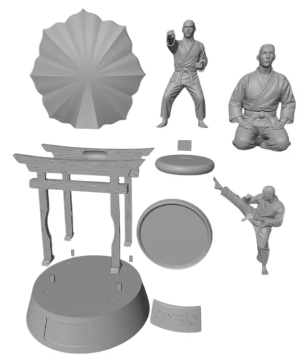 3D Karate Trophy Kit  Print the Win 3D print model_3