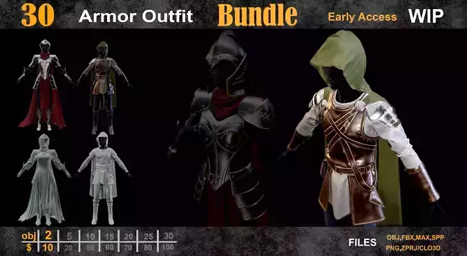 30 Armor Outfit - WIP Bundle  Get Lifetime Updates 3D model