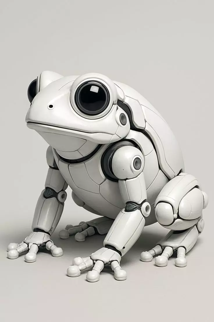 Robotic Frog 3D uturistic Mechanical Animal Sci-Fi Low-poly 3D model_0