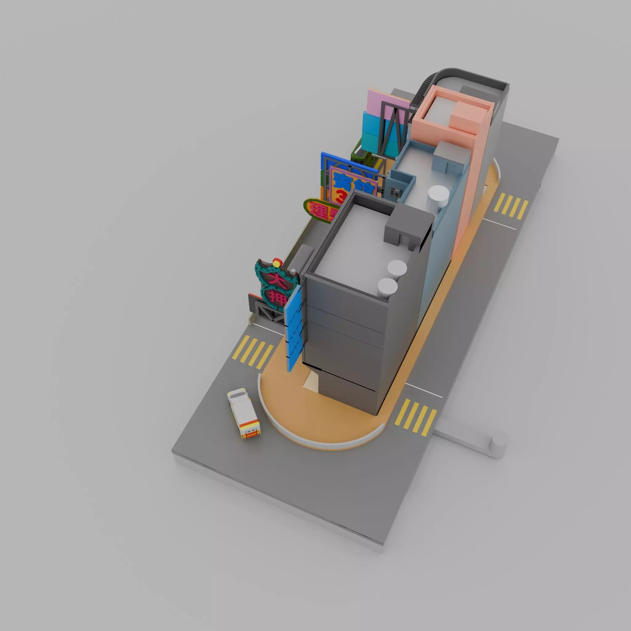 Hong Kong Building Pack 2 Low-poly 3D model_6