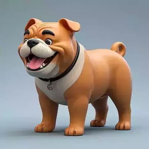 2310  Laughing Pug  3D Printed Statue 3D print model