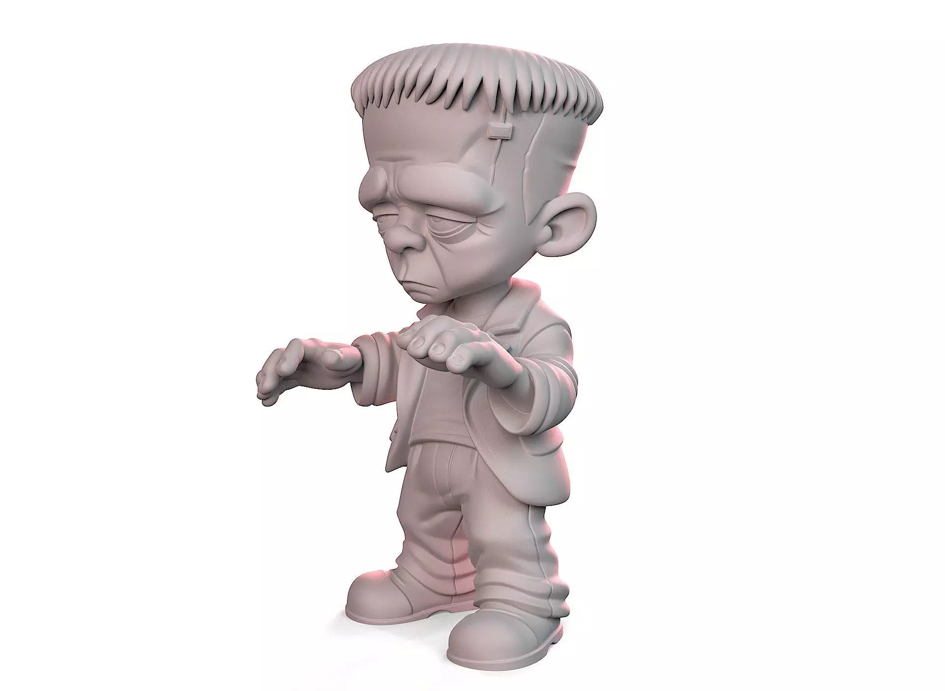 Cartoon Frankenstein 3D print model_4