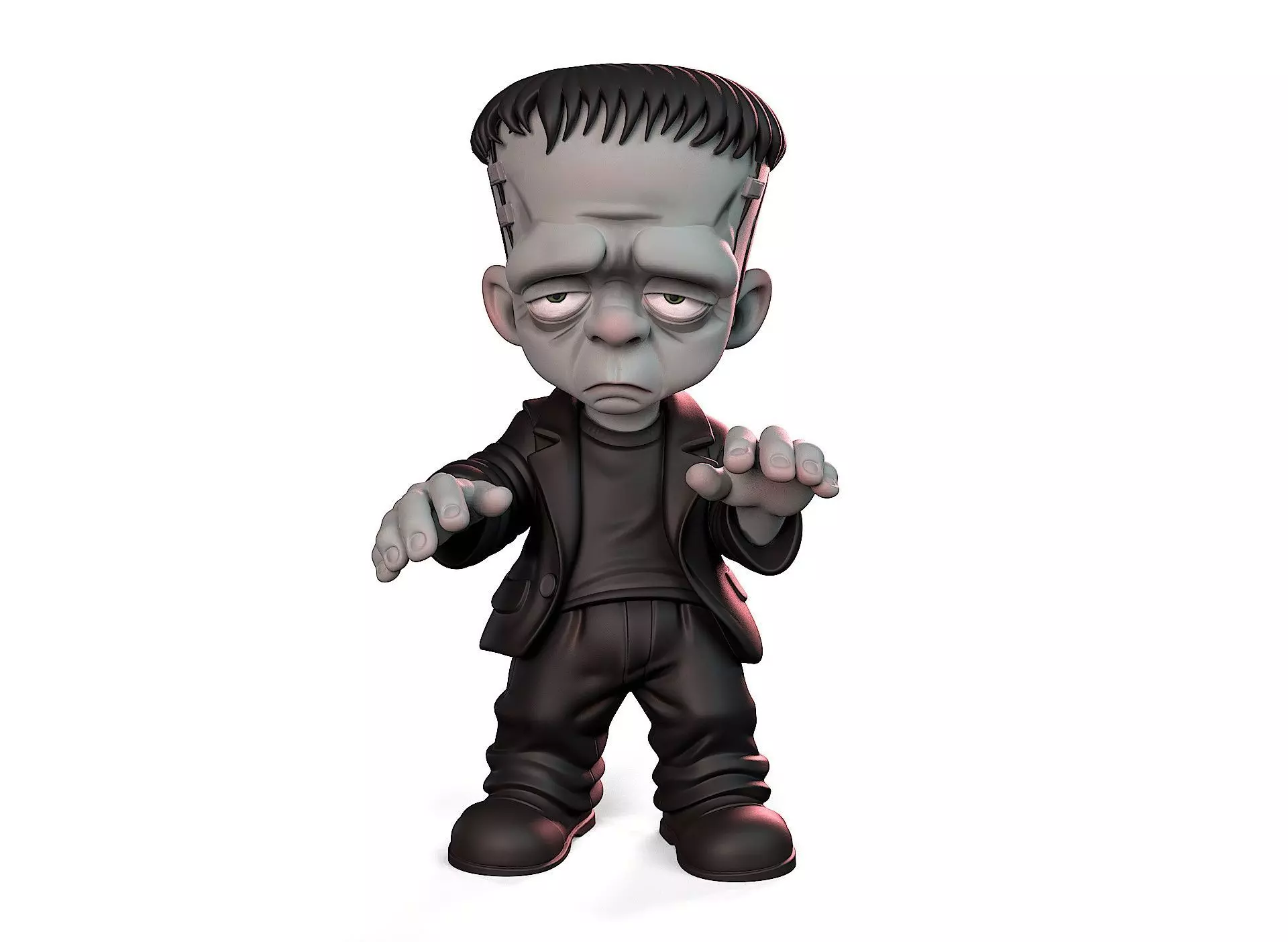 Cartoon Frankenstein 3D print model_0
