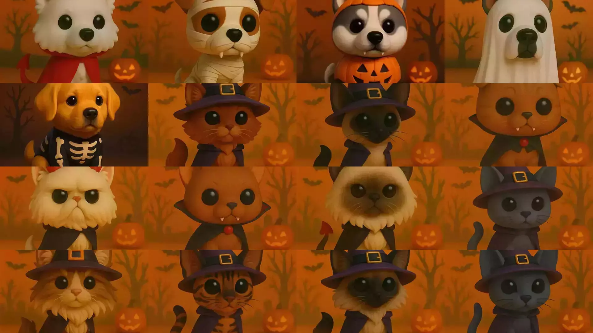 Mascotas de Halloween Terror en Estilo POP 3D Model Collection_3