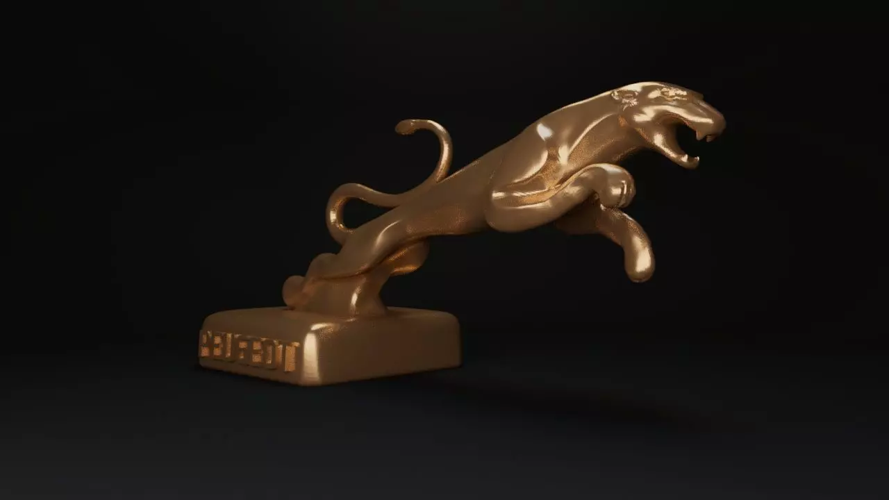 Peugeot sculpture jaguar 3D print model_3