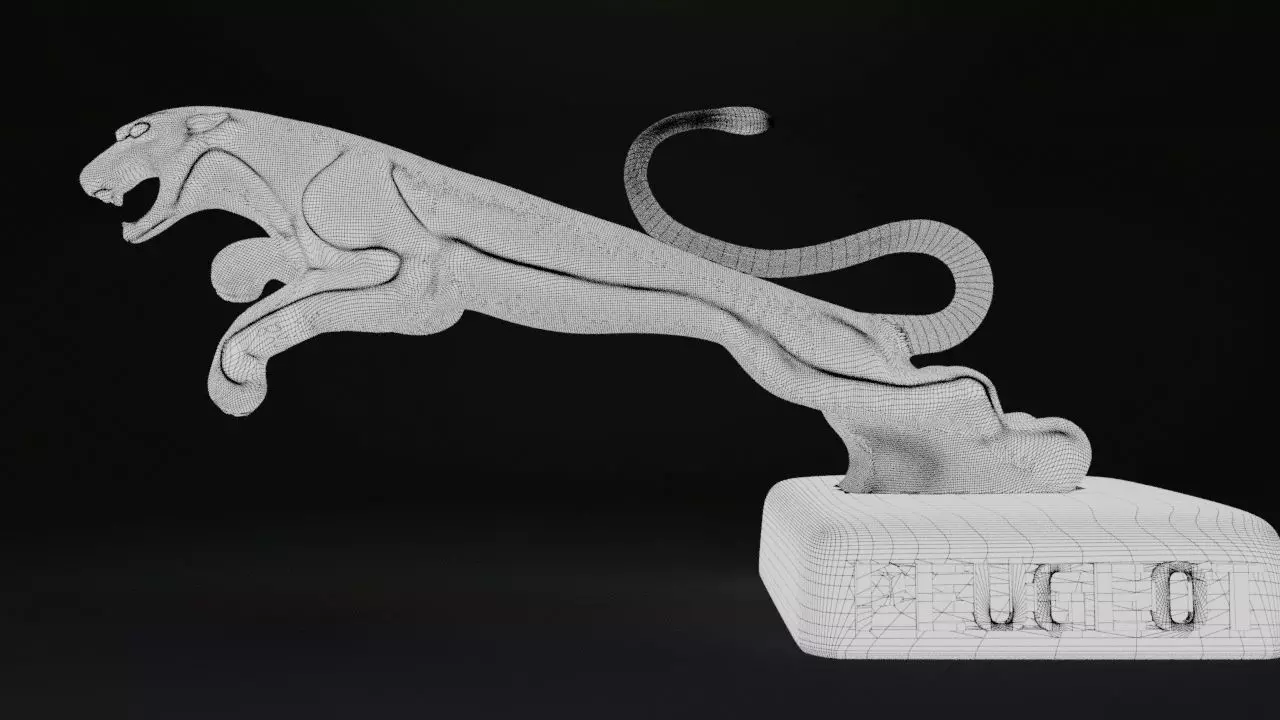Peugeot sculpture jaguar 3D print model_9