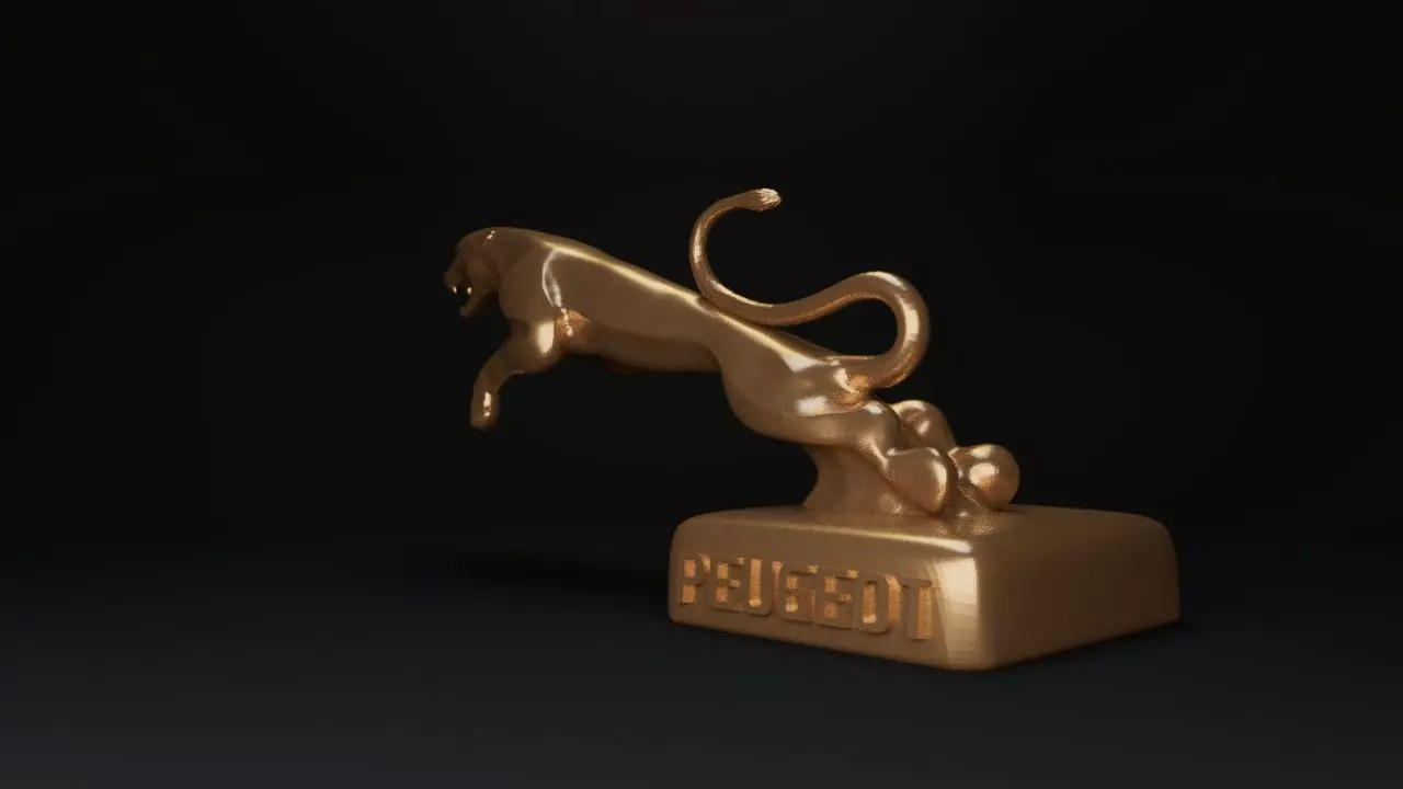 Peugeot sculpture jaguar 3D print model_6