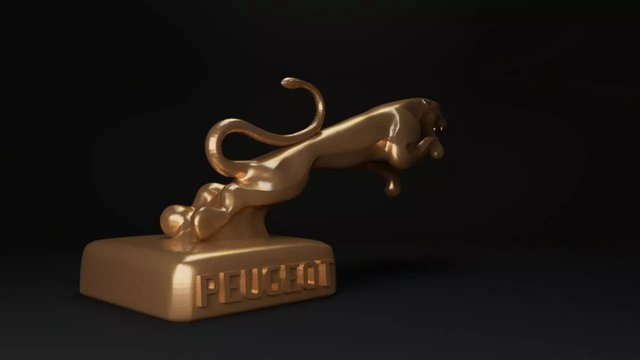 Peugeot sculpture jaguar 3D print model_4