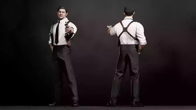 Mafia Gangster 5 Mafia Boss Low-poly 3D model