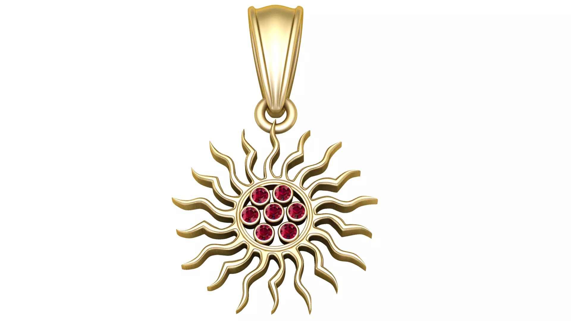 Gold Sunburst Pendant 3D print model
