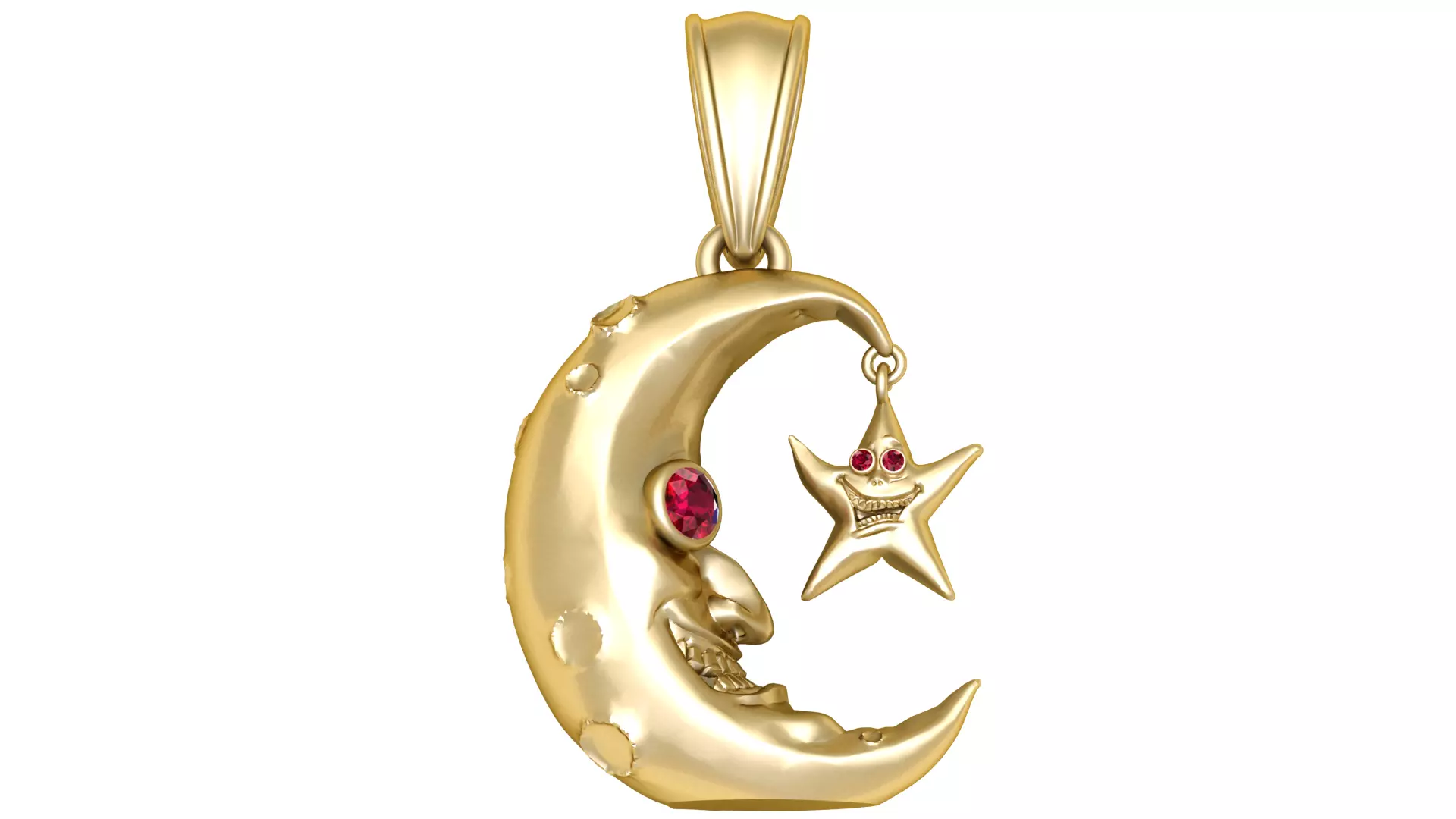 Crescent Moon Pendant 3D print model