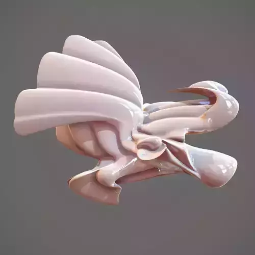 Magnificent Bird Abstract Sculpture Low-poly 3D model