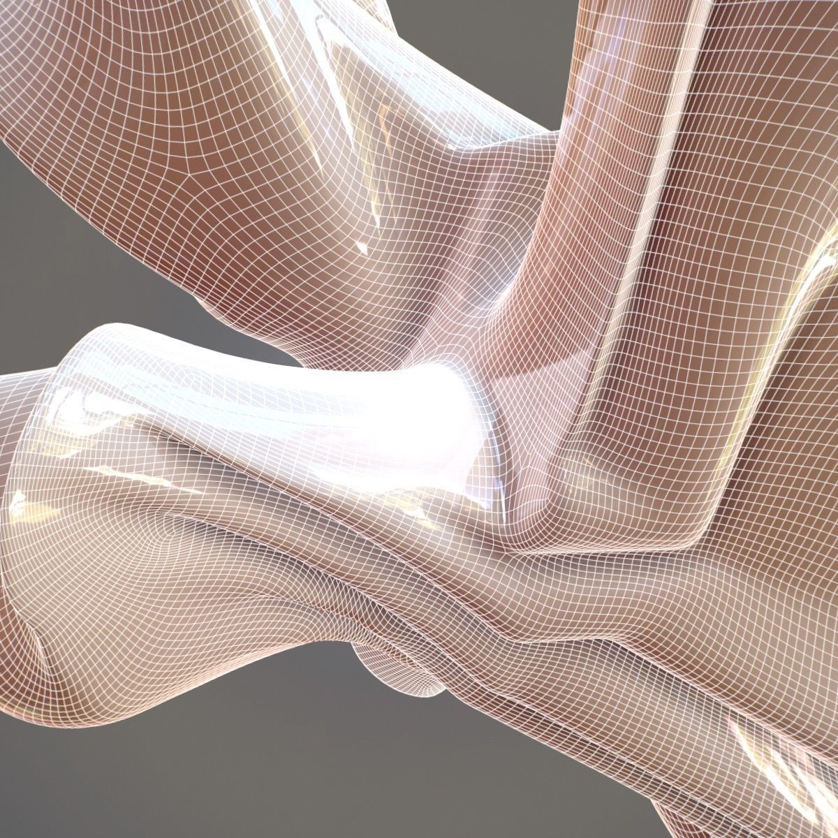 Magnificent Bird Abstract Sculpture Low-poly 3D model_5