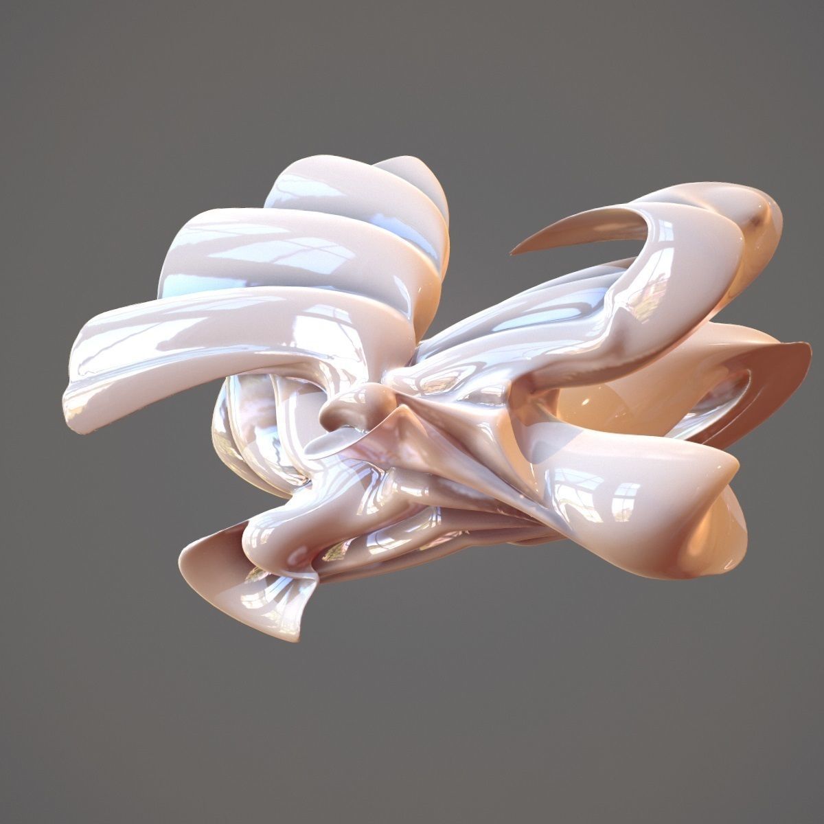 Magnificent Bird Abstract Sculpture Low-poly 3D model_1