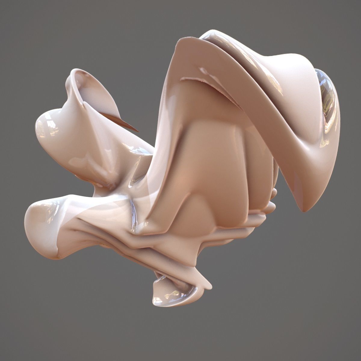 Magnificent Bird Abstract Sculpture Low-poly 3D model_2