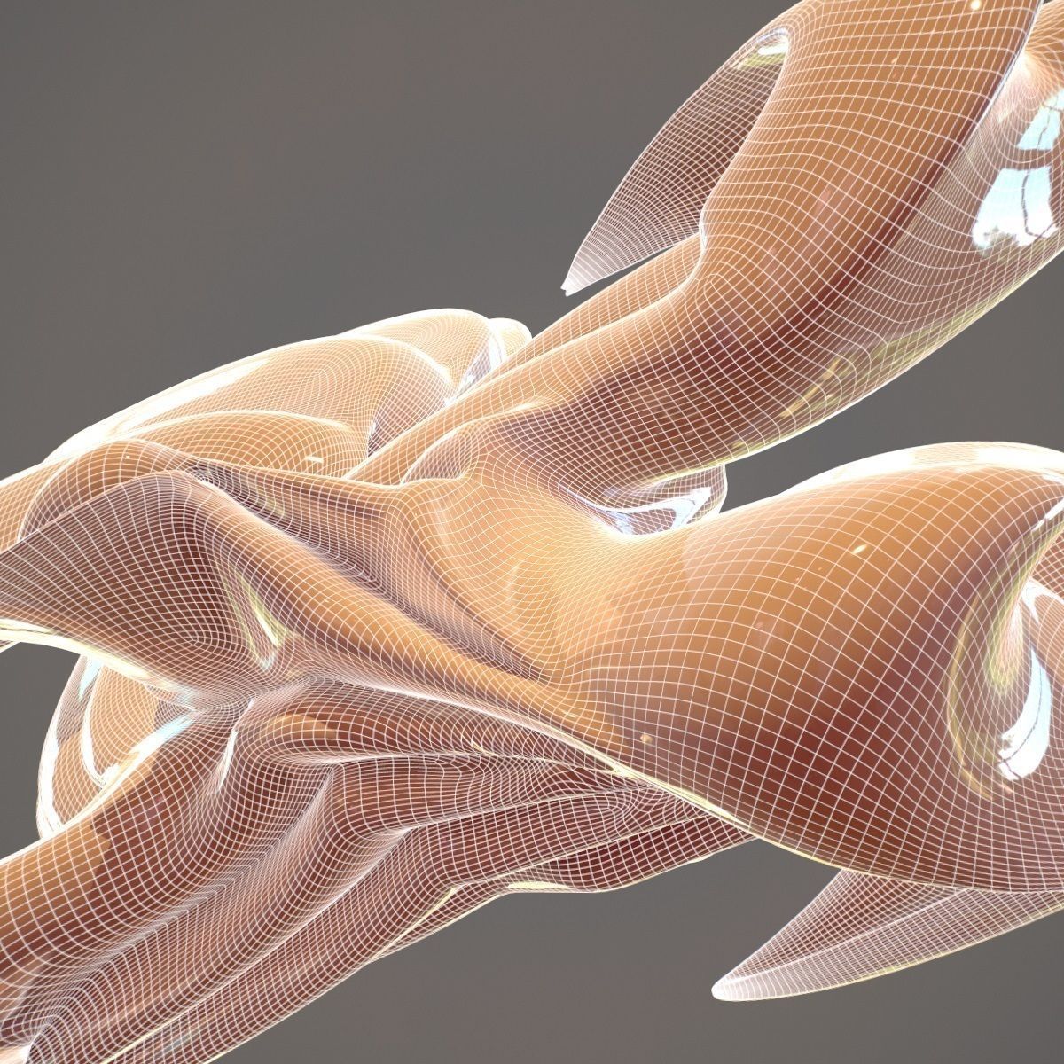 Magnificent Bird Abstract Sculpture Low-poly 3D model_6