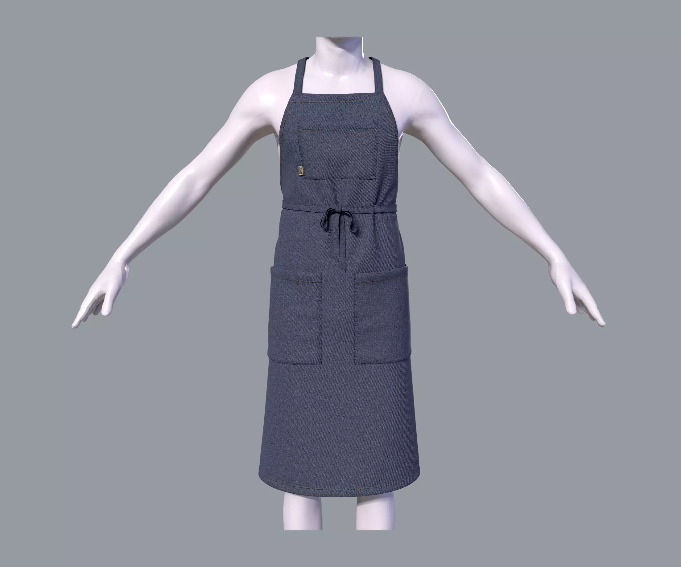 Mens apron 3D model