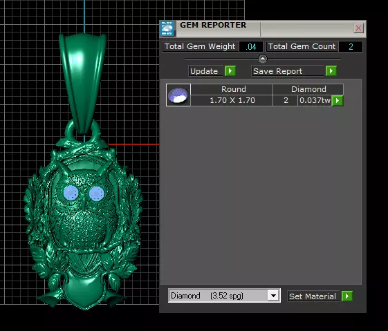 Golden Owl Wisdom Pendant 3D print model_5
