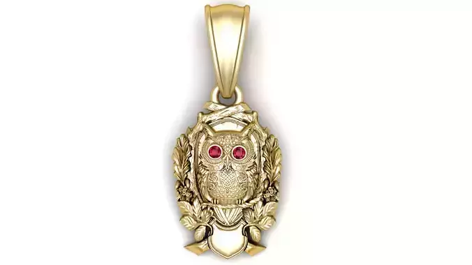 Golden Owl Wisdom Pendant