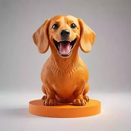 2311Laughing Dachshund Colorful 3D Printed Statue