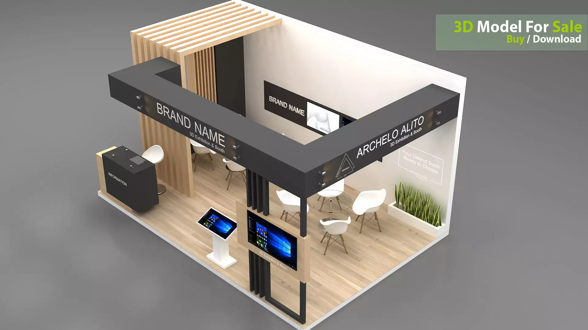 3d Stall exhibition 3D model_5