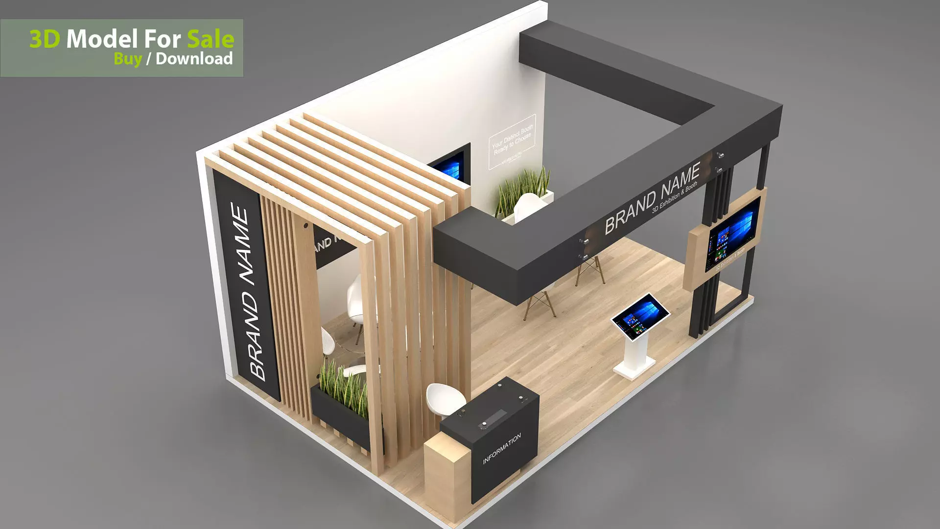 3d Stall exhibition 3D model_4