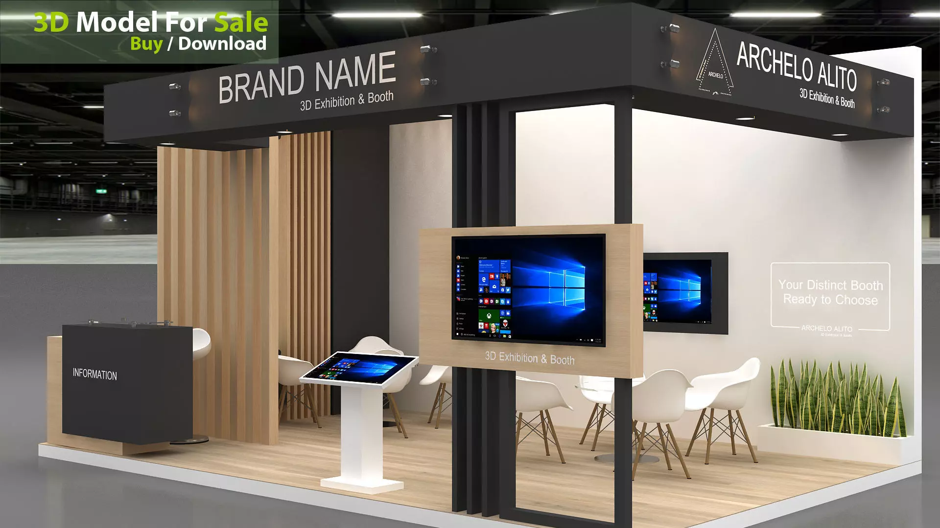 3d Stall exhibition 3D model_0