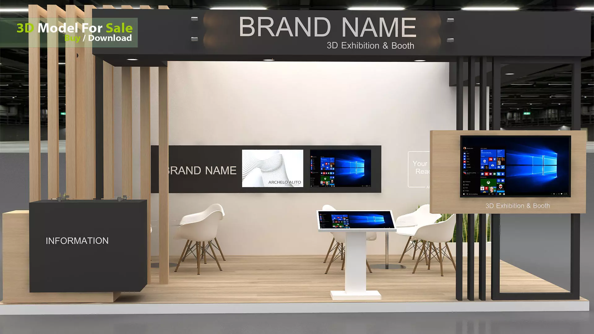 3d Stall exhibition 3D model_3