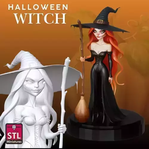 Halloween Witch STL  Enchanting Sorceress 3D print model