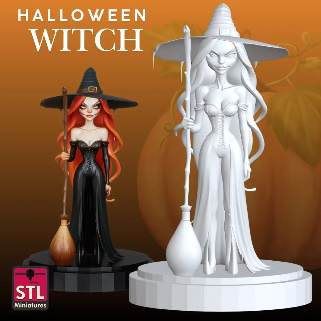 Halloween Witch STL  Enchanting Sorceress 3D print model_1