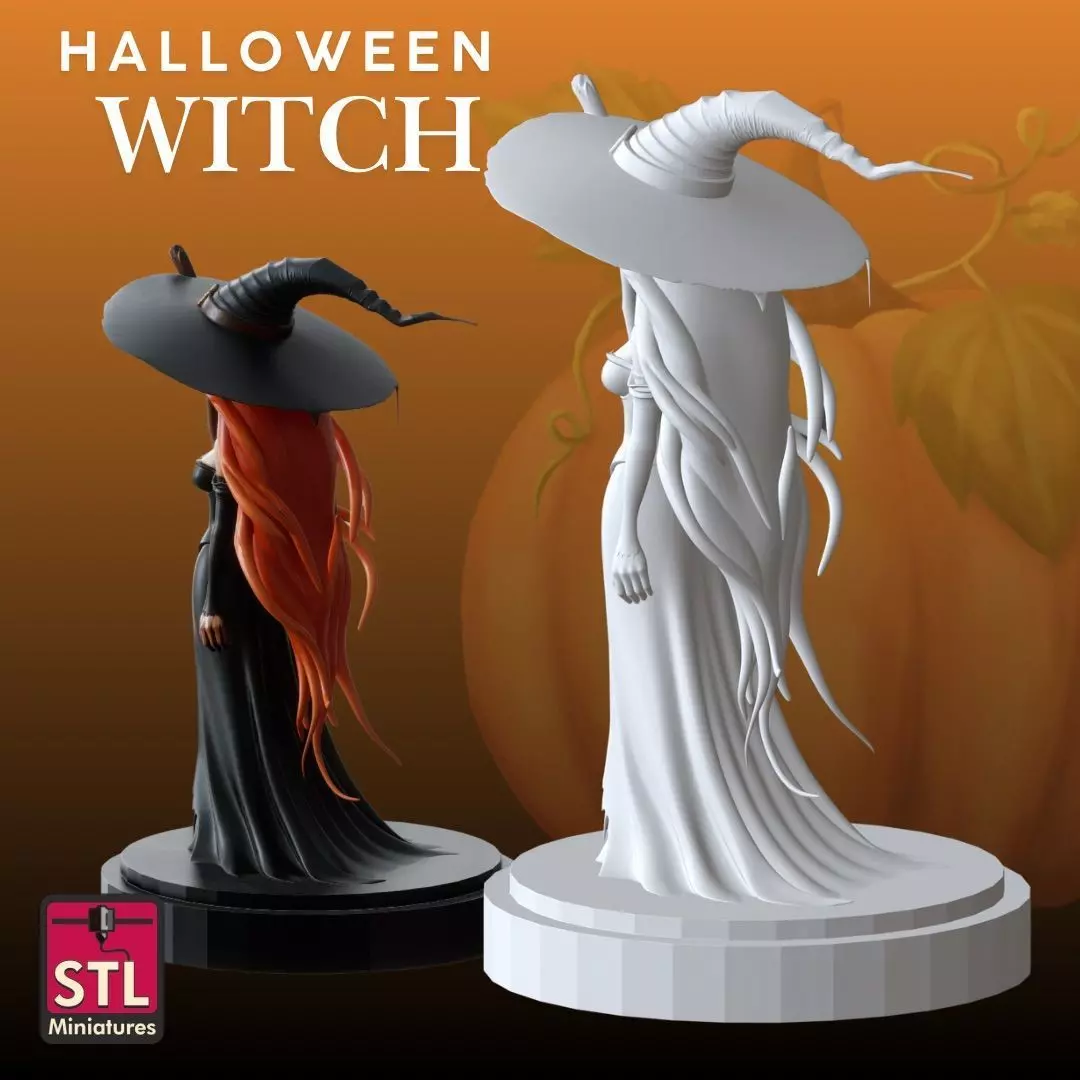 Halloween Witch STL  Enchanting Sorceress 3D print model_2